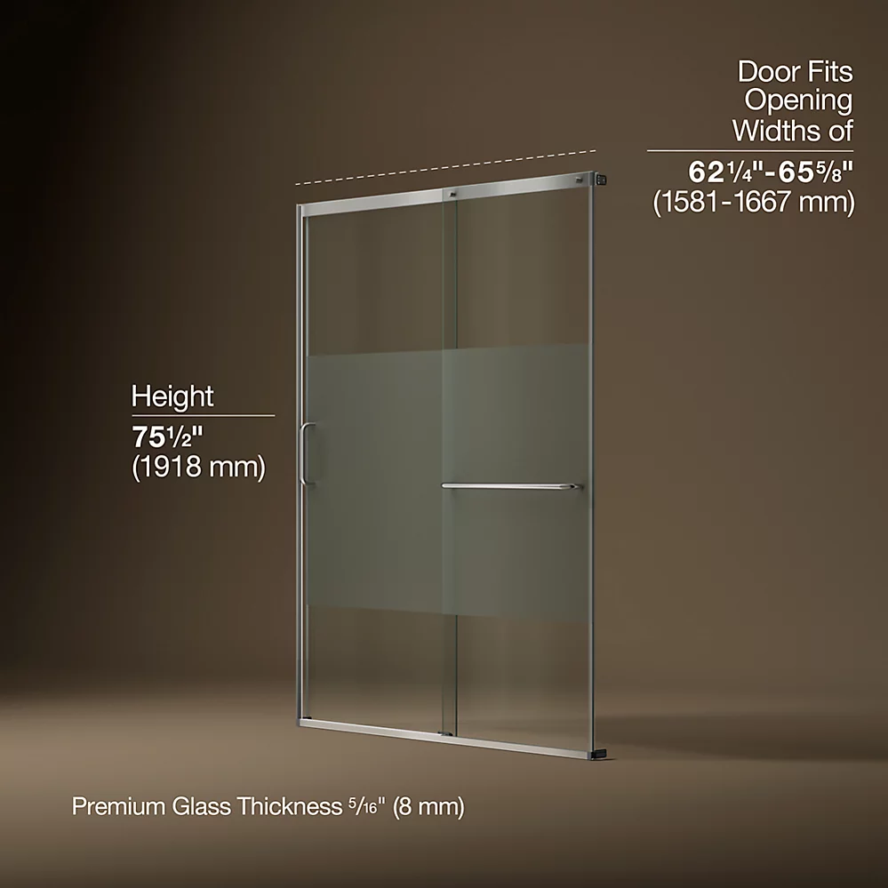Kohler 707616-8G81-MX Elate 5/16 Shower Door 75 1/2 X 65 5/8