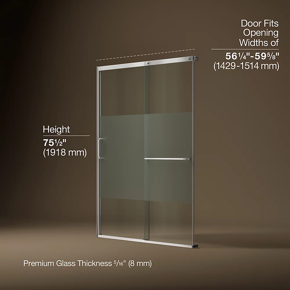 Kohler 707616-8G81-SH Elate 5/16 Shower Door 75 1/2 X 65 5/8