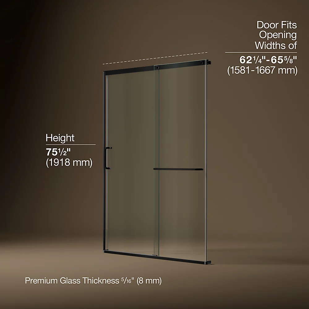 Kohler 707616-8L-BL Elate 5/16 Shower Door 75 1/2 X 65 5/8