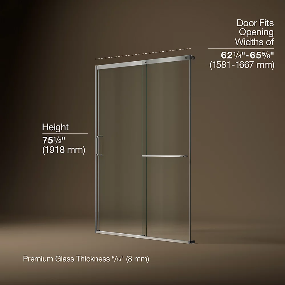 Kohler 707616-8L-MX Elate 5/16 Shower Door 75 1/2 X 65 5/8