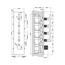 Gessi 58208 Inciso Trim Parts Only External Parts For Thermostatic With 4 Volume Controls 2