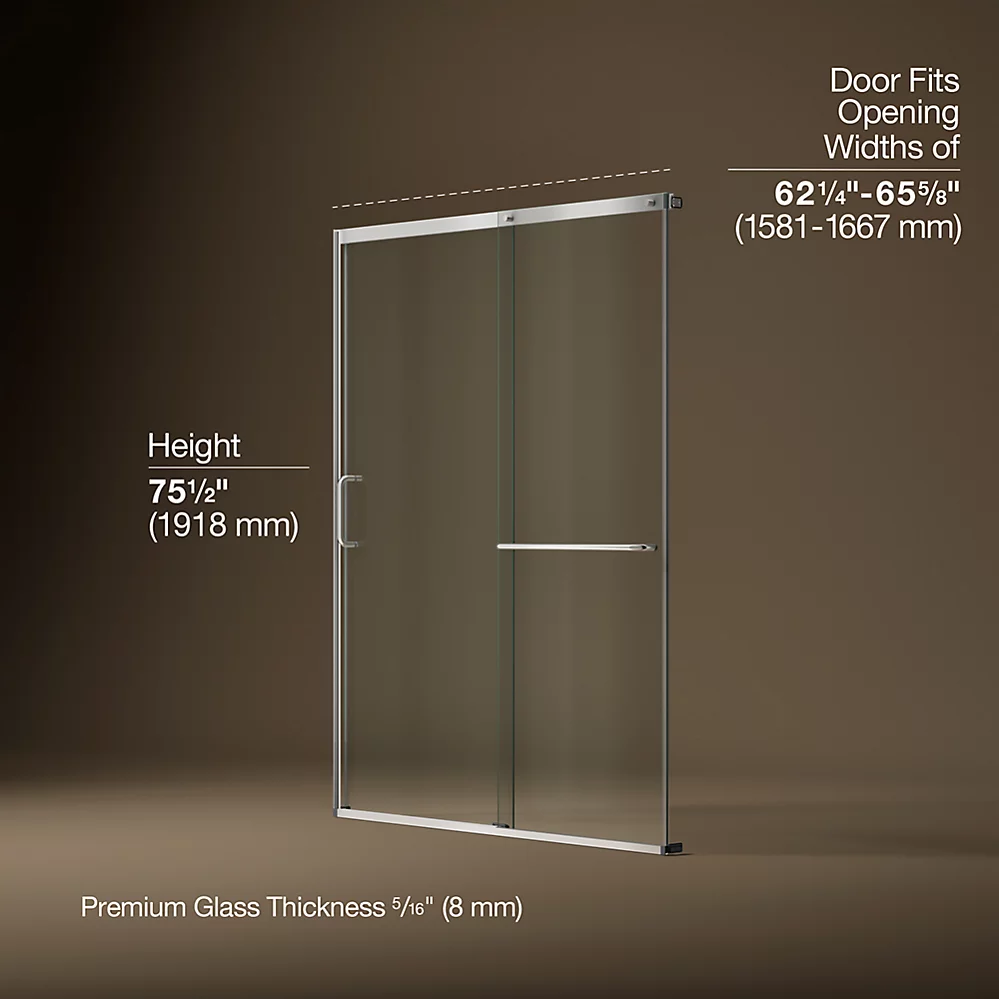 Kohler 707616-8L-SH Elate 5/16 Shower Door 75 1/2 X 65 5/8