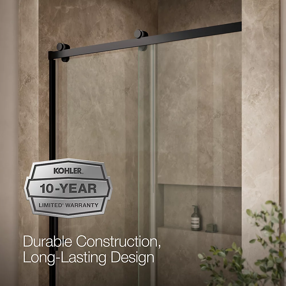 Kohler 709080-10L-BL Rely 3/8 Shower Door 77X48 Hdl,Sn