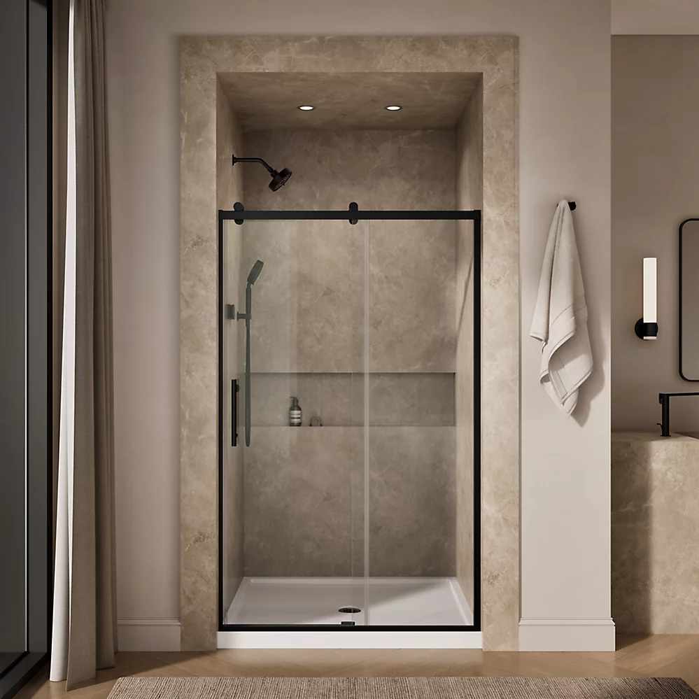 Kohler 709080-10L-BL Rely 3/8 Shower Door 77X48 Hdl,Sn