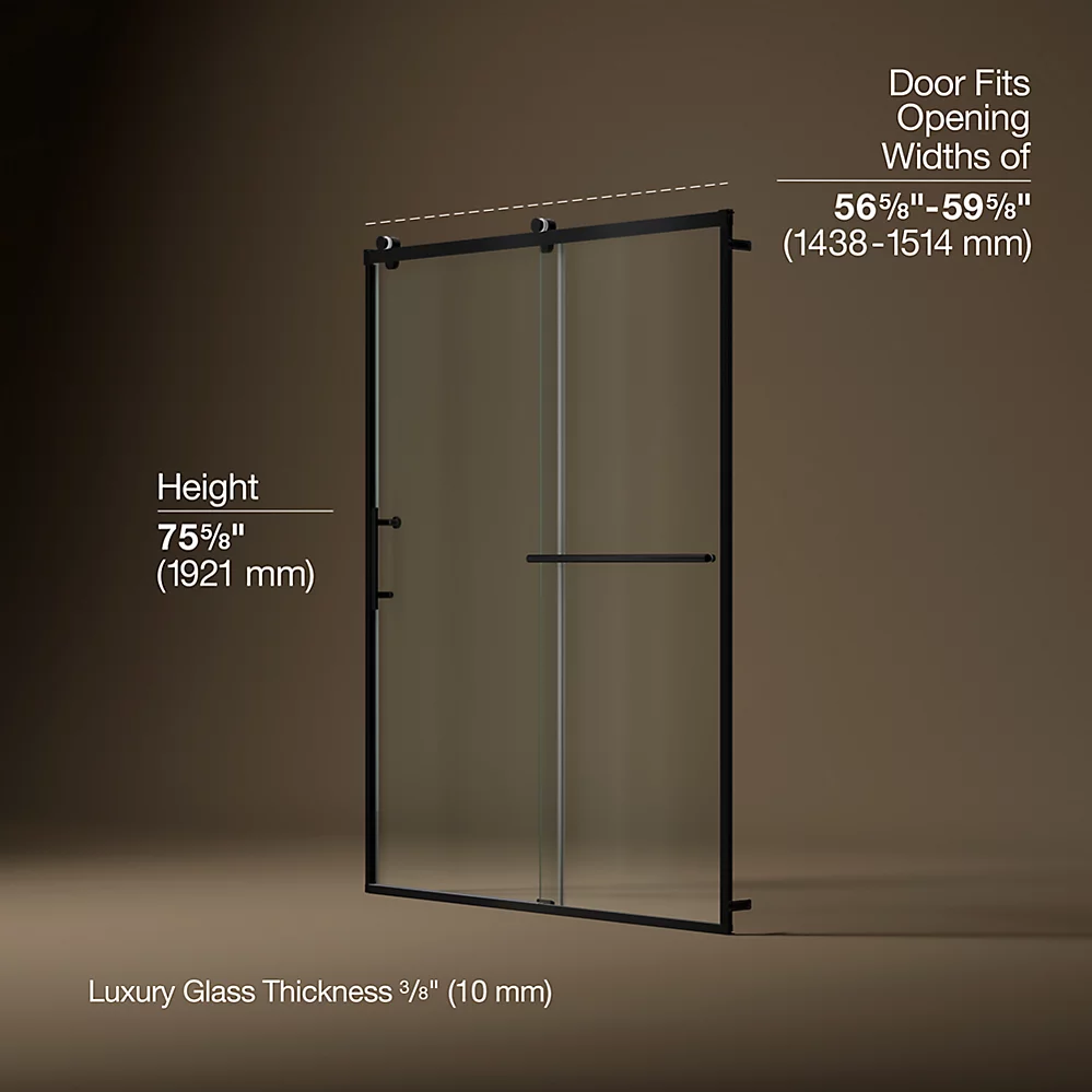 Kohler 709081-10L-BL Rely 3/8 Shower Door 77X60 Hdl/Tb,Sn