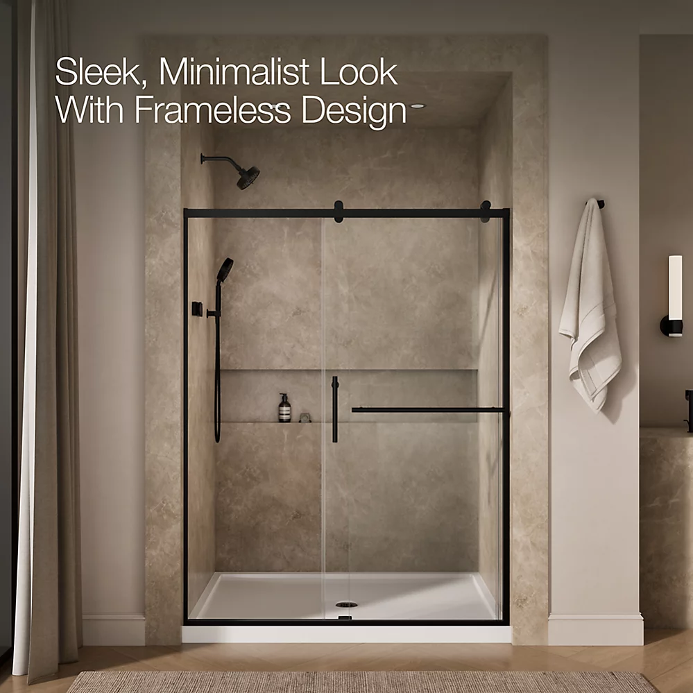 Kohler 709081-10L-BL Rely 3/8 Shower Door 77X60 Hdl/Tb,Sn