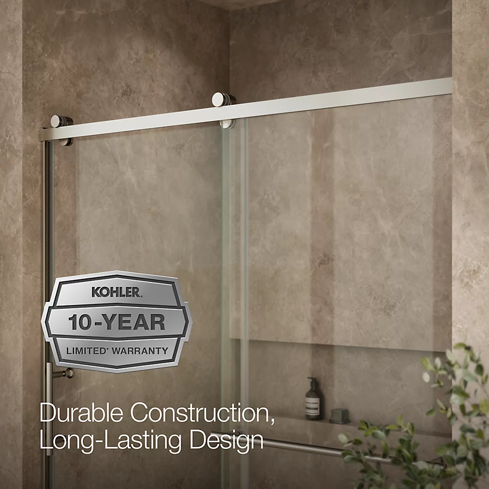Kohler 709081-10L-BNK Rely 3/8 Shower Door 77X60 Hdl/Tb,Sn