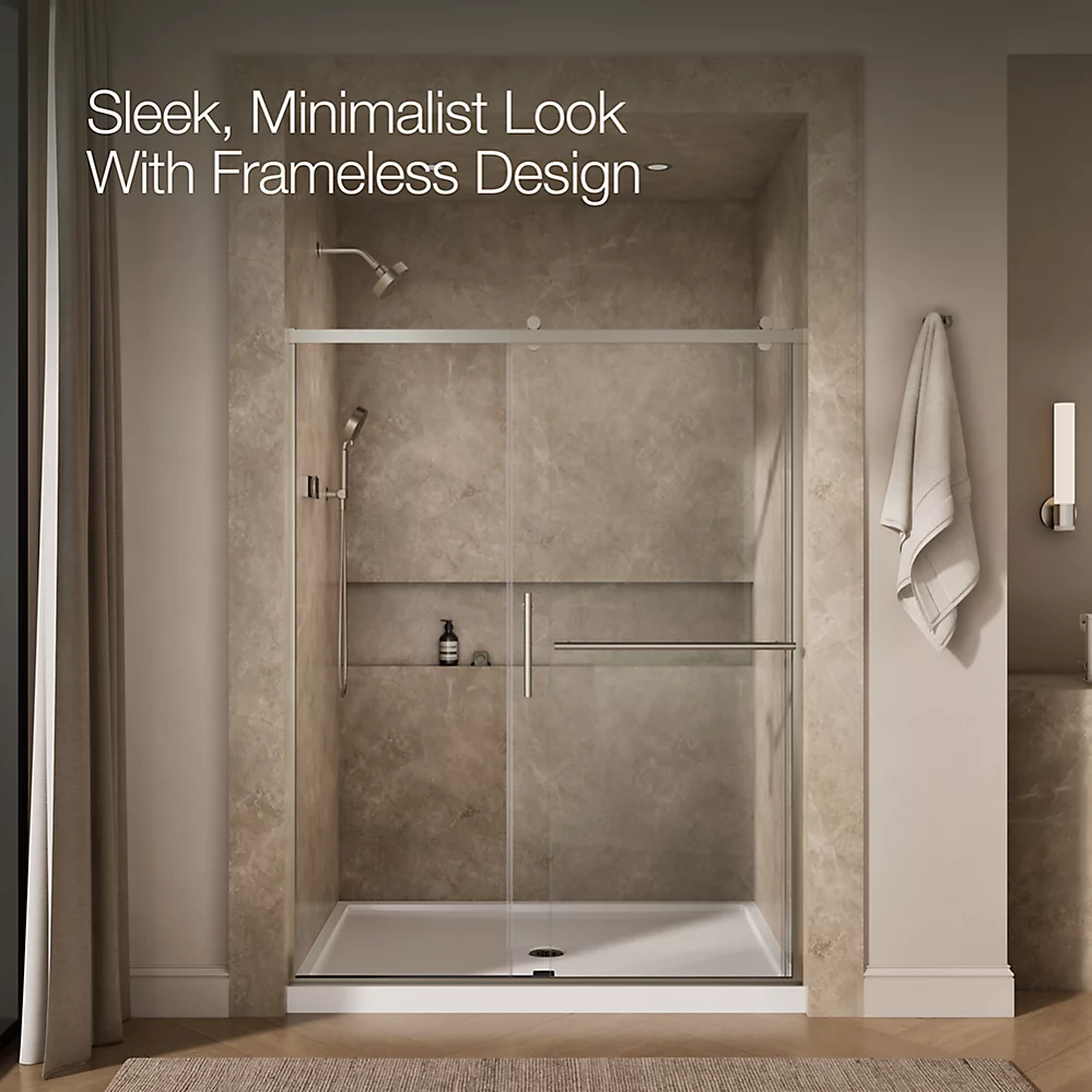 Kohler 709081-10L-BNK Rely 3/8 Shower Door 77X60 Hdl/Tb,Sn