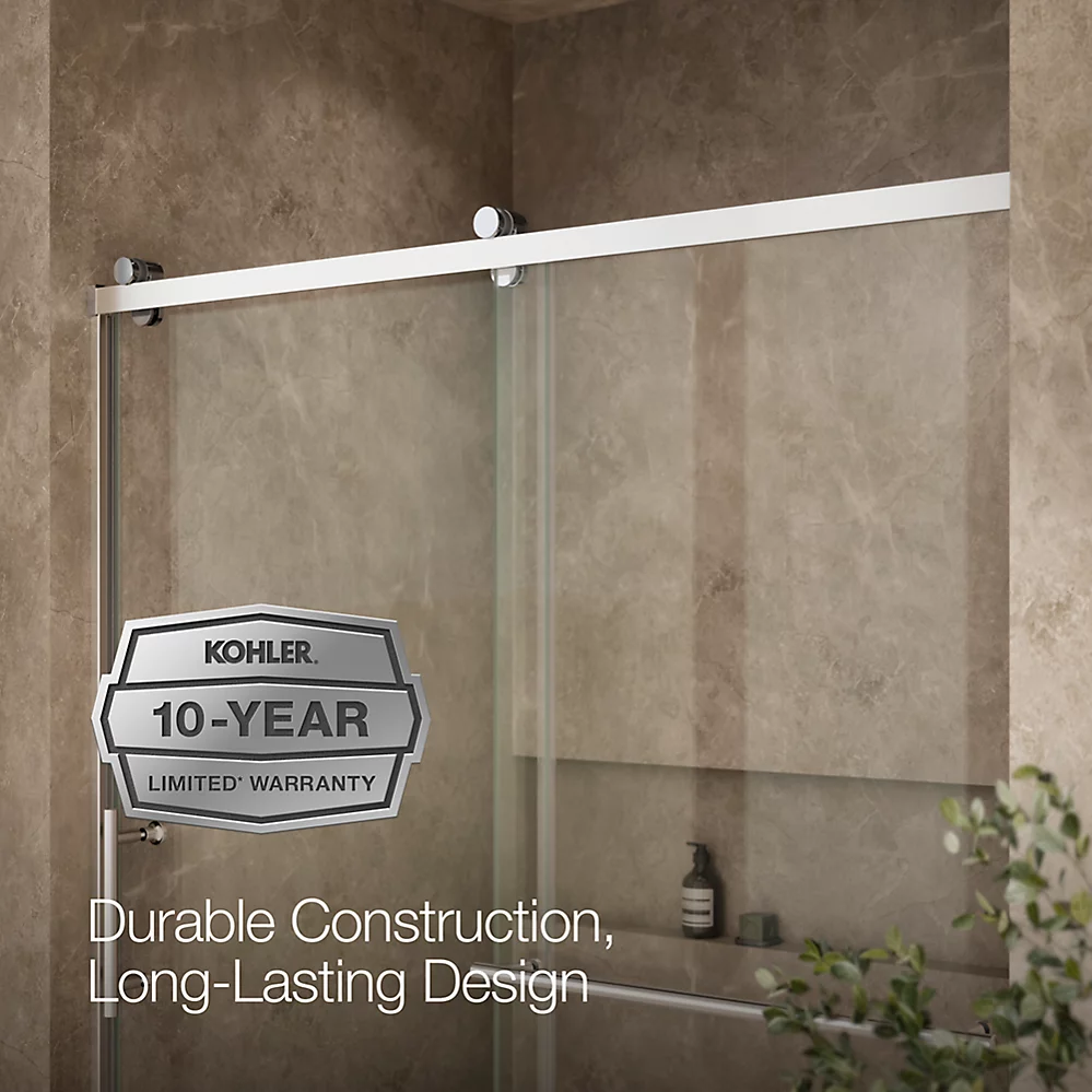Kohler 709081-10L-SHP Rely 3/8 Shower Door 77X60 Hdl/Tb,Sn