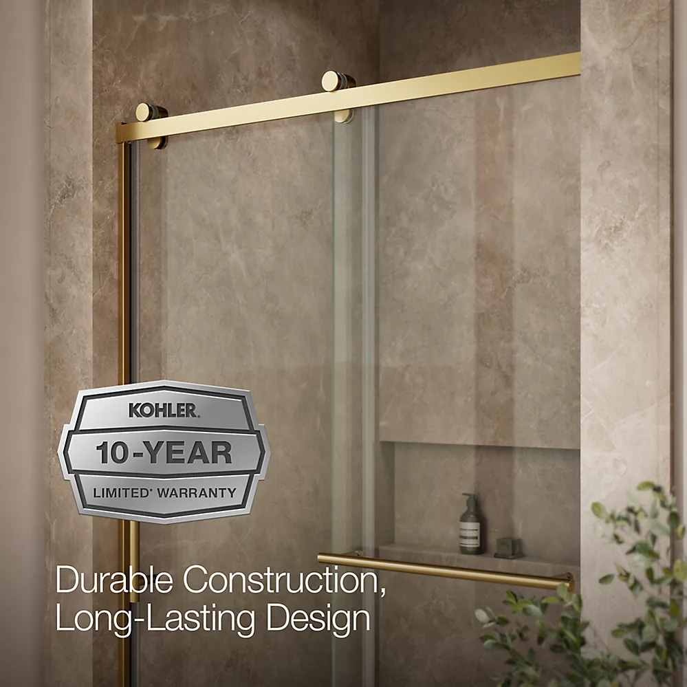 Kohler 709082-10L-2MB Rely 3/8 Shower Door 77X48 Hdl/Tb,Sn