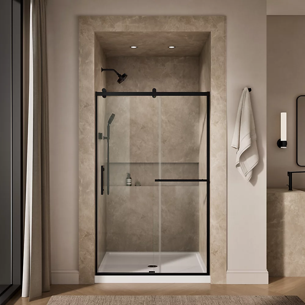 Kohler 709082-10L-BL Rely 3/8 Shower Door 77X48 Hdl/Tb,Sn