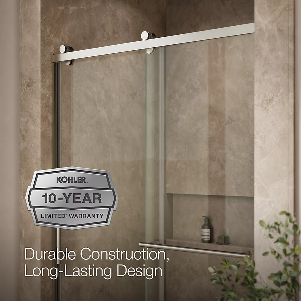 Kohler 709082-10L-BNK Rely 3/8 Shower Door 77X48 Hdl/Tb,Sn