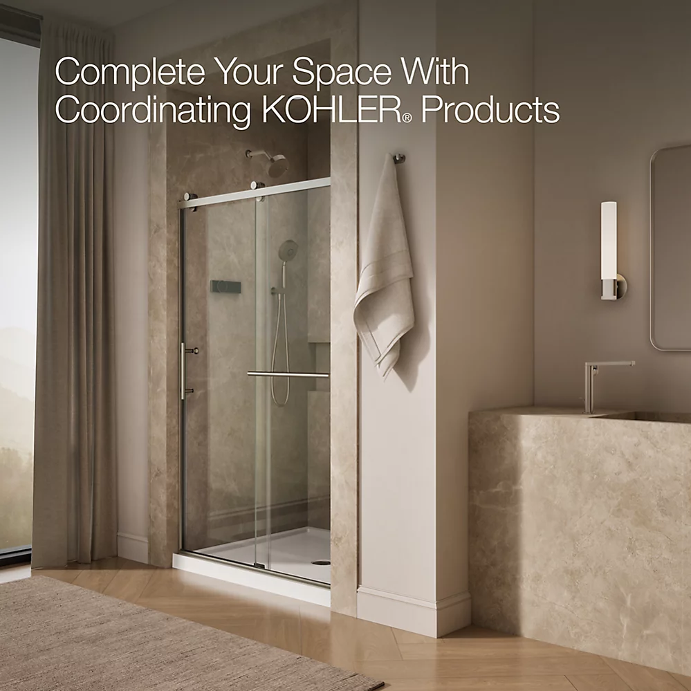Kohler 709082-10L-BNK Rely 3/8 Shower Door 77X48 Hdl/Tb,Sn