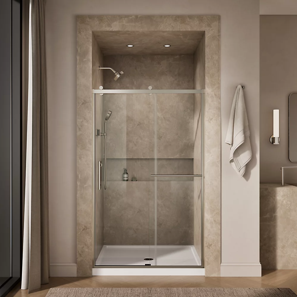 Kohler 709082-10L-BNK Rely 3/8 Shower Door 77X48 Hdl/Tb,Sn
