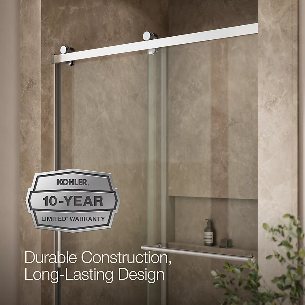 Kohler 709082-10L-SHP Rely 3/8 Shower Door 77X48 Hdl/Tb,Sn