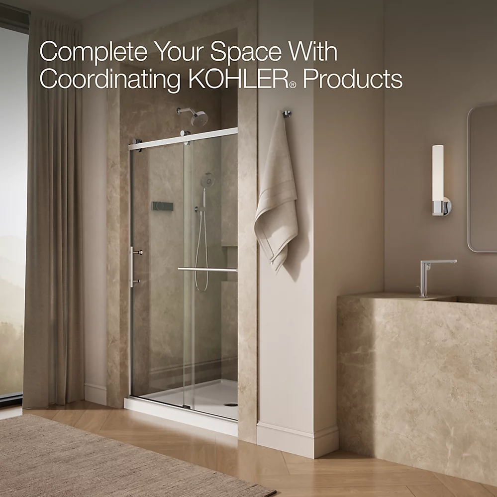 Kohler 709082-10L-SHP Rely 3/8 Shower Door 77X48 Hdl/Tb,Sn