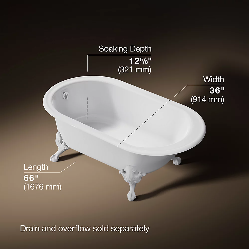 Kohler 710-W-0 Iron Works Historic Bath, White Back