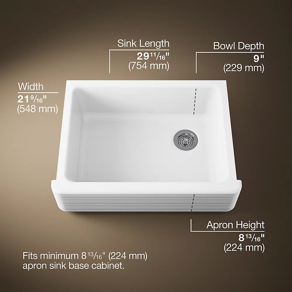 Kohler 7251-0 Whitehaven Hayridge 30 Apron Sink