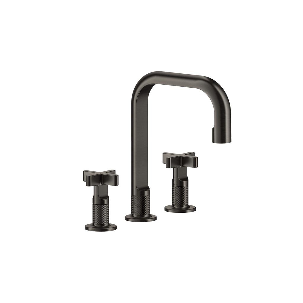 Gessi 58114 Inciso Three Hole Basin Mixer With Spout Chrome 1