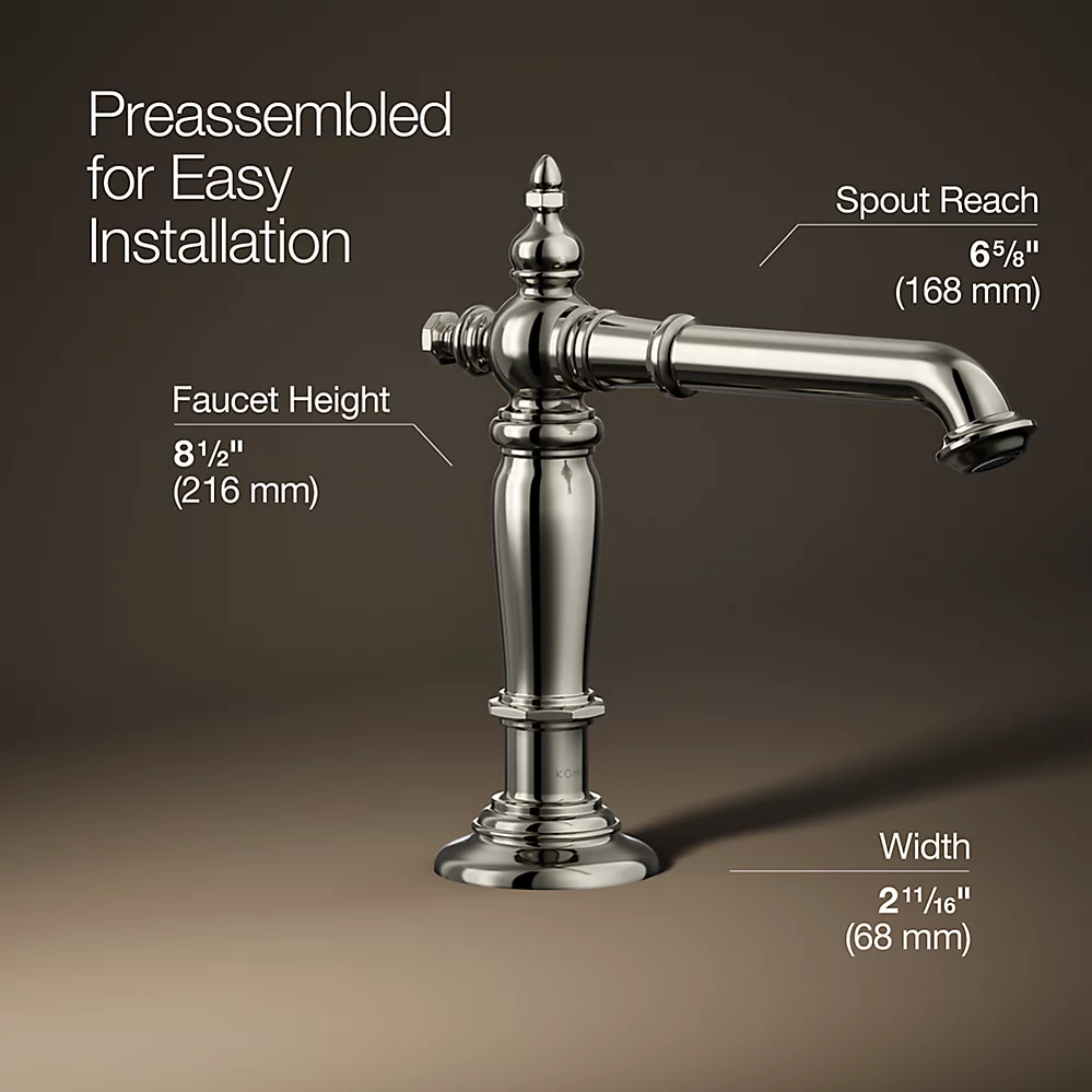 Kohler 72760-SN Artifacts Widespread Spout, Column; Polished Nickel