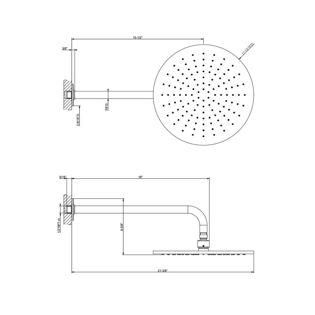 Gessi 58248 Inciso Wall Mounted Adjustable Showerhead Chrome 2