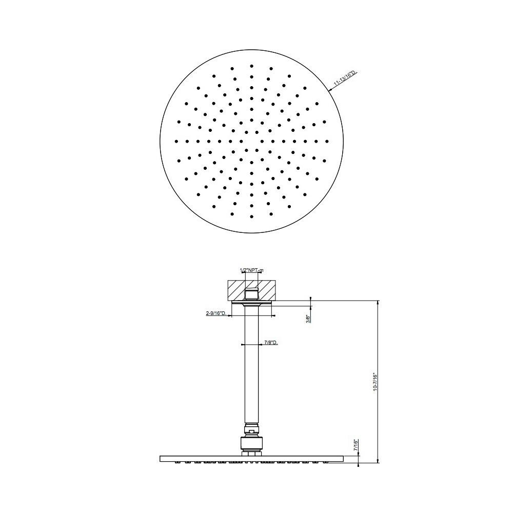 Gessi 58252 Inciso Ceiling Mounted Adjustable Showerhead Chrome 2