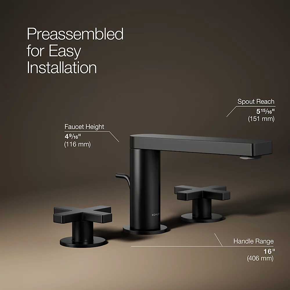 Kohler 73060-3-BL Composed Widespread Faucet Cross