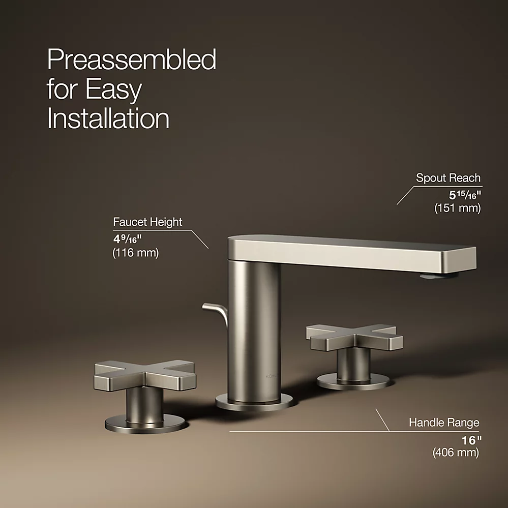 Kohler 73060-3-BN Composed Widespread Faucet Cross