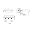 Gessi 58192 Inciso Three Hole Wall Mounted Basin Mixer Trim Chrome 2