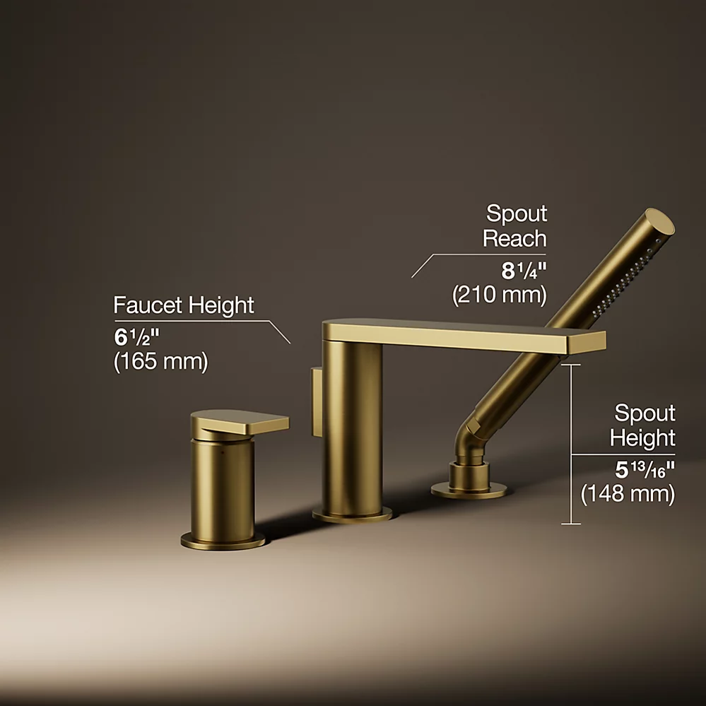 Kohler 73078-4-2MB Composed 3 Hole Bath Filler & Handshower