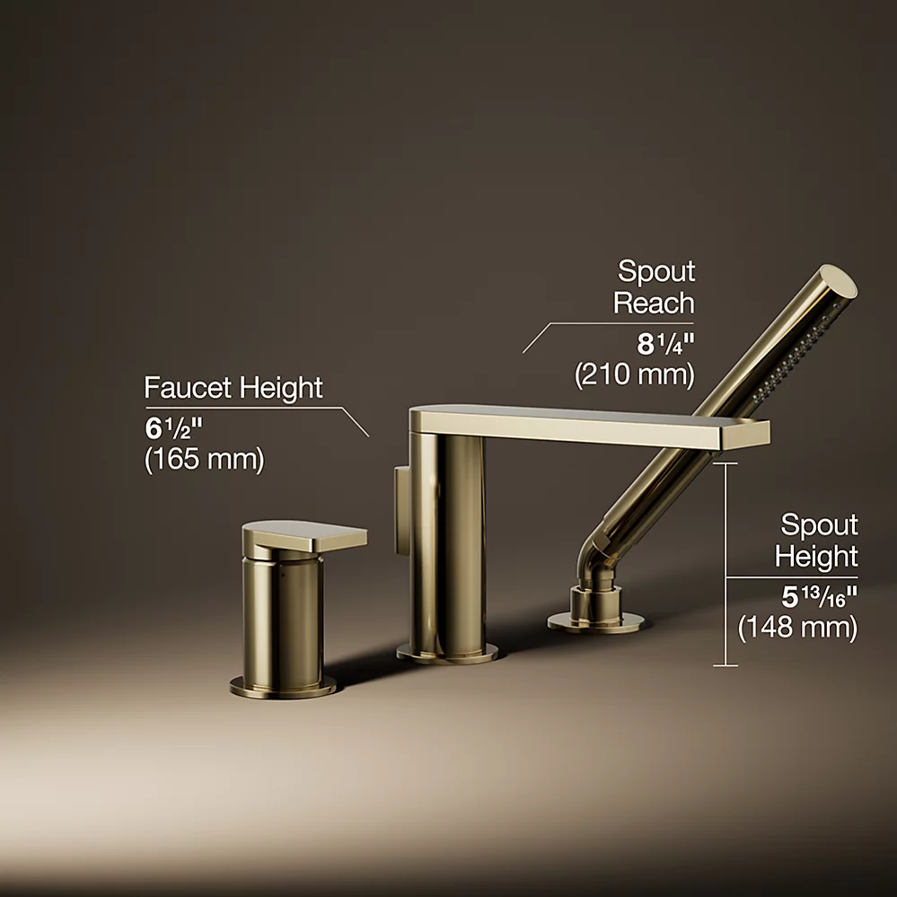 Kohler 73078-4-AF Composed 3 Hole Bath Filler & Handshower