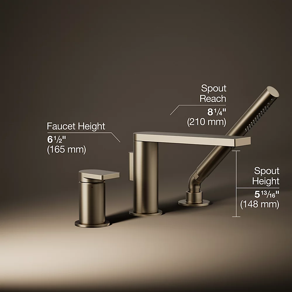 Kohler 73078-4-BV Composed 3 Hle Bath Filler & Handshower