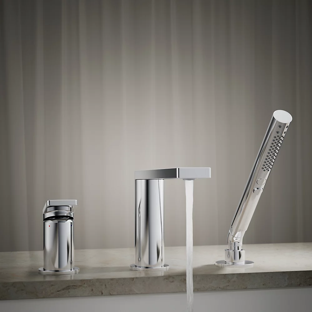 Kohler 73078-4-CP Composed 3 Hole Bath Filler & Handshower