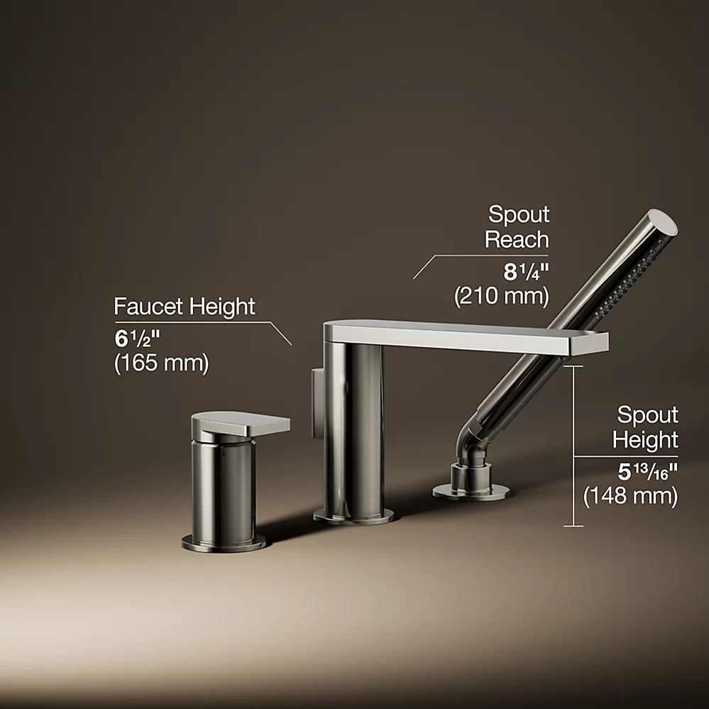 Kohler 73078-4-SN Composed 3 Hle Bath Filler & Handshower