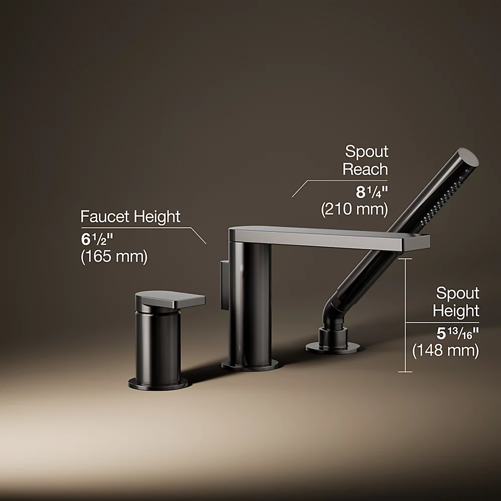 Kohler 73078-4-TT Composed 3 Hole Bath Filler & Handshower