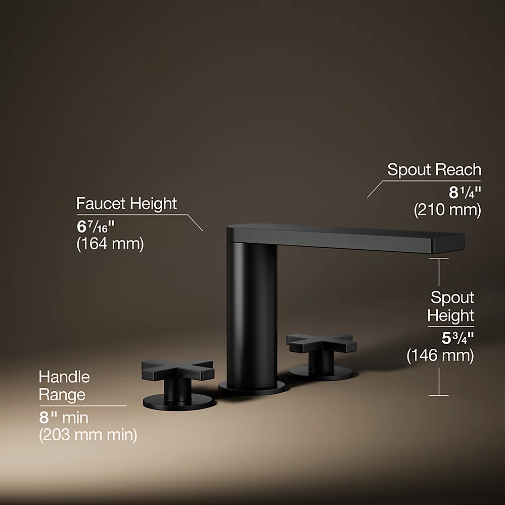Kohler 73081-3-BL Composed Deck-Mount Bath Faucet Cross