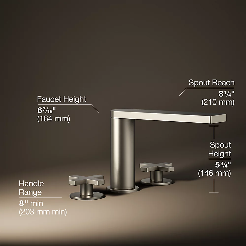 Kohler 73081-3-BN Composed Deck-Mount Bath Faucet Cross