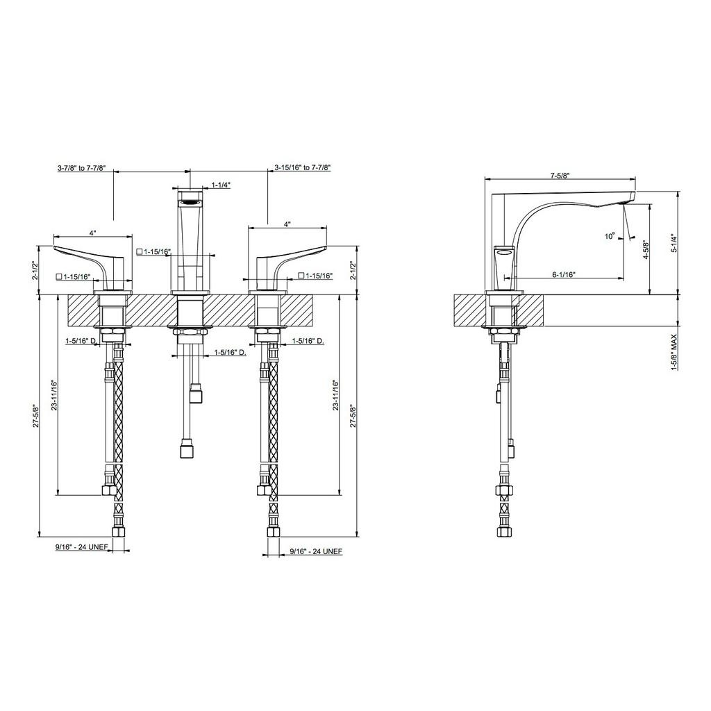 Gessi 59012 Rilievo Widespread Washbasin Mixer Chrome 2