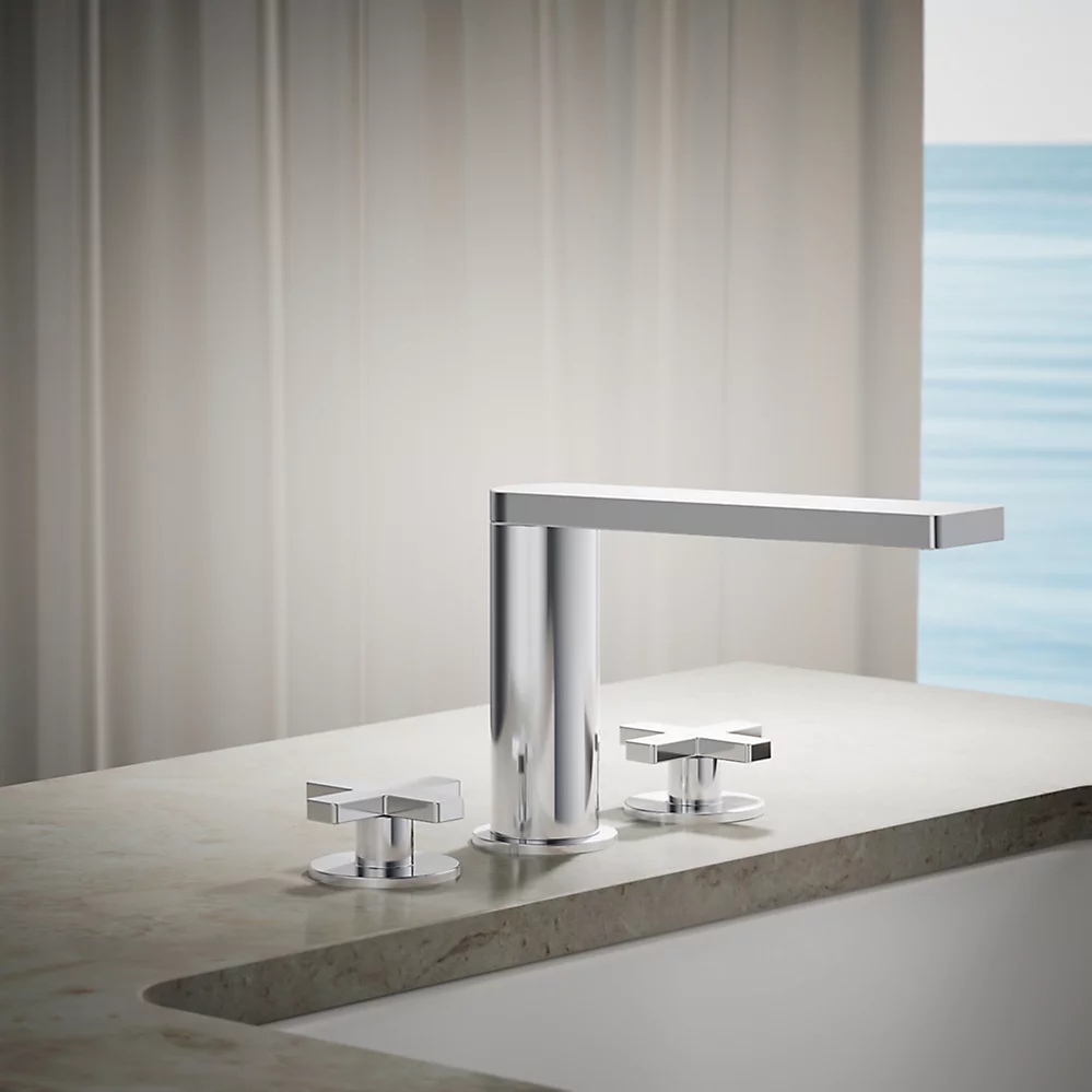Kohler 73081-3-CP Composed Deck-Mount Bath Faucet, Cross