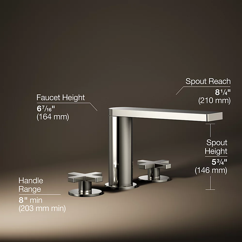 Kohler 73081-3-SN Composed Deck-Mount Bath Faucet Cross