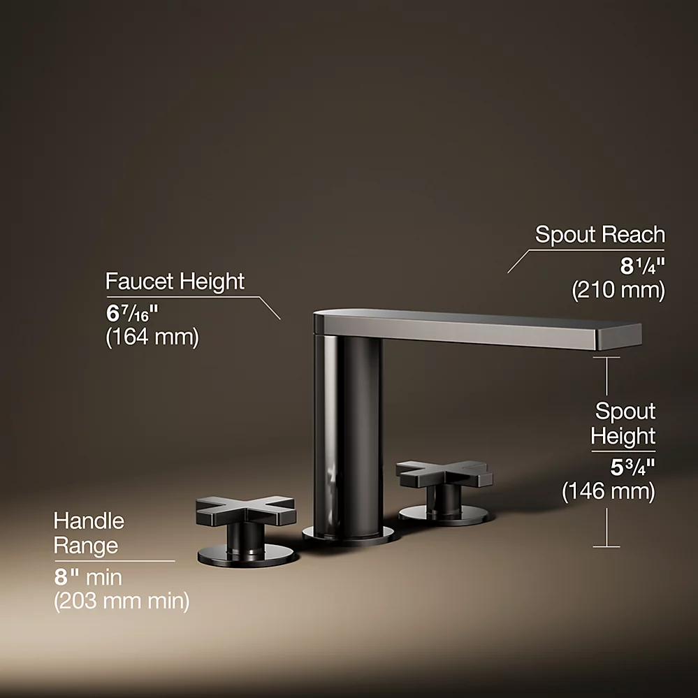 Kohler 73081-3-TT Composed Deck-Mount Bath Faucet, Cross