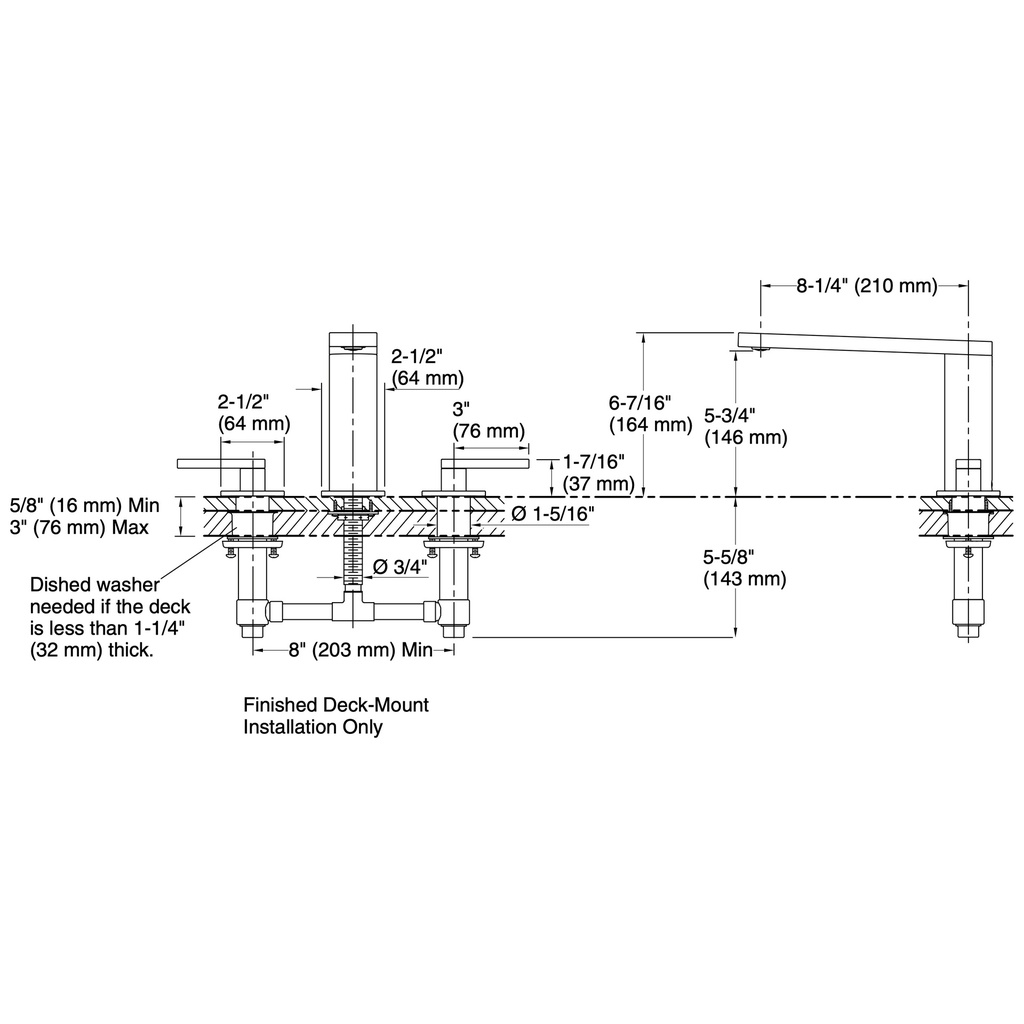 Kohler 73081-4-SN Composed Deck-Mount Bath Faucet Lever