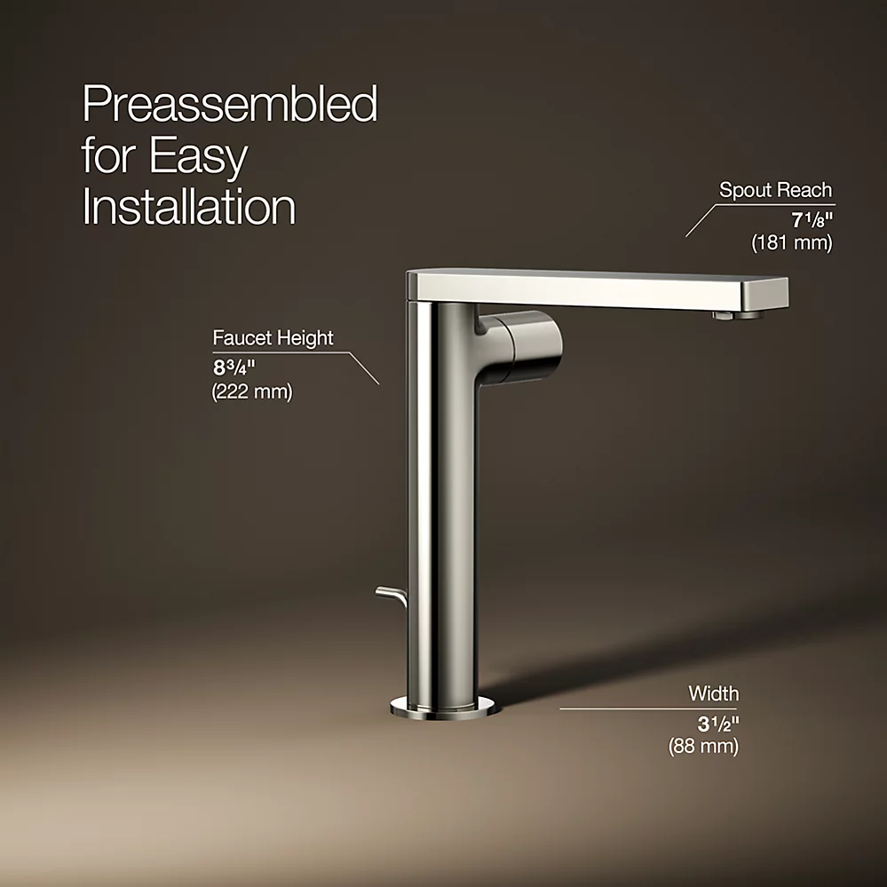Kohler 73159-7-SN Composed Tall Single-Hdl Faucet Cyl