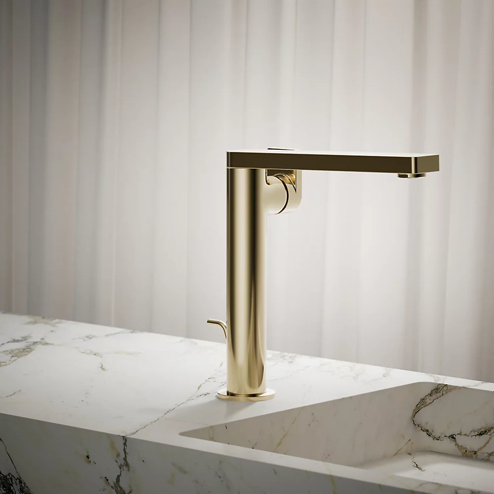 Kohler 73168-4-AF Composed Tall Single-Handle Faucet Lever Vibrant French Gold