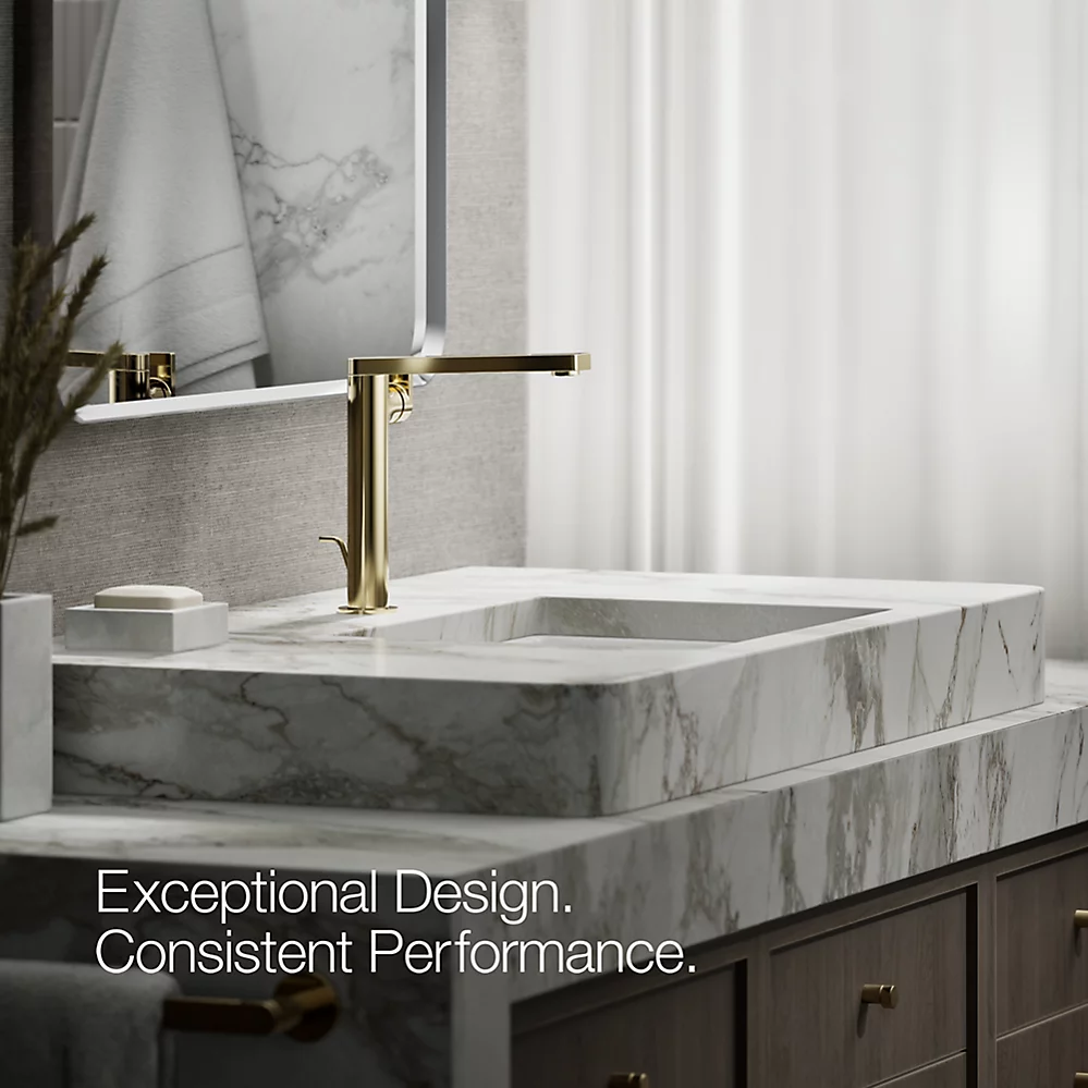 Kohler 73168-4-AF Composed Tall Single-Handle Faucet Lever Vibrant French Gold