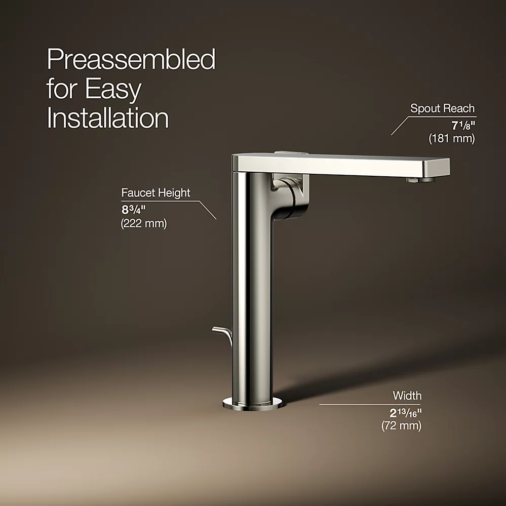Kohler 73168-4-SN Composed Tall Single-Hdl Faucet Lever