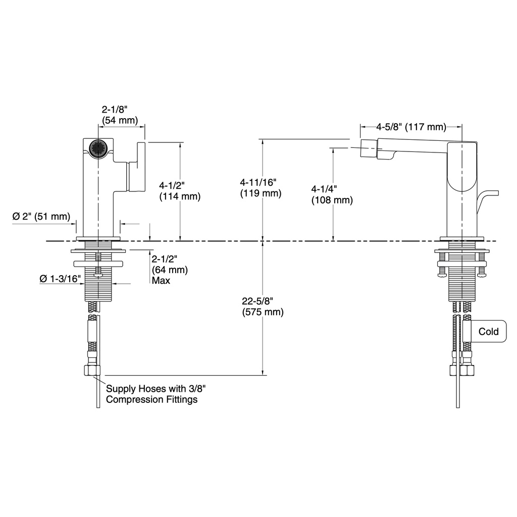 Kohler 73176-4-TT Composed Single-Hdl Bidet Faucet, Lvr