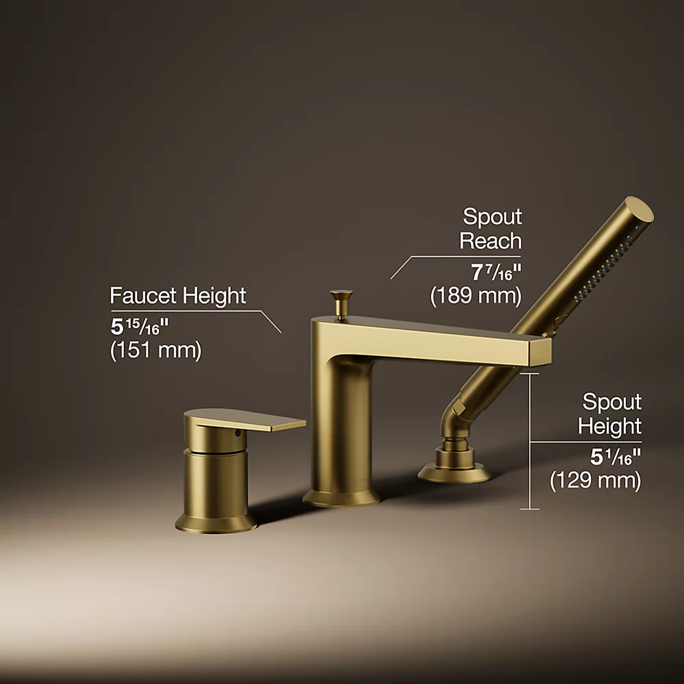 Kohler 74032-4-2MB Taut 3Hole Bath Filler W/Handshower