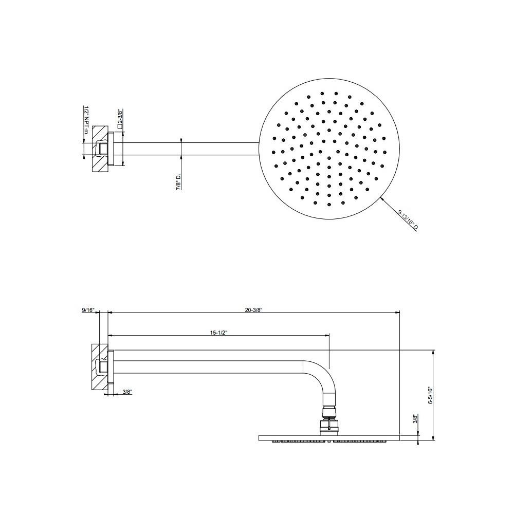 Gessi 59148 Rilievo Wall Mounted Adjustable Shower Head Chrome 2