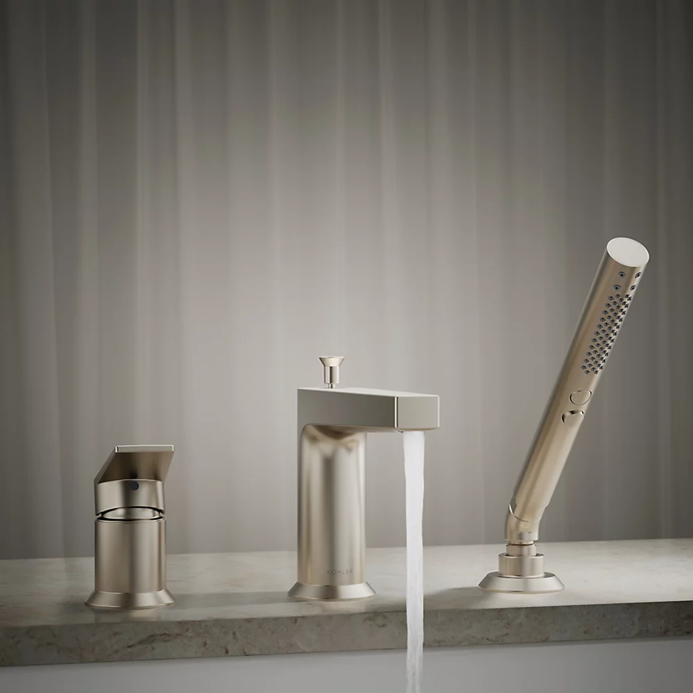 Kohler 74032-4-BN Taut 3Hole Bath Filler W/Handshower
